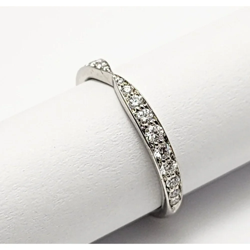 Tiffany & Co Harmony Platinum Diamond 1.8mm Wedding Band Ring - Size 4.25